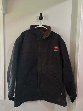Vtg Union Line Blanket Lined Chore Coat Carhartt Like Union Made Jacket Barn 2Xl